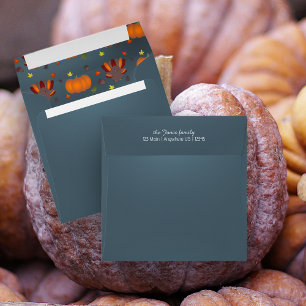 Enveloppe Carré de Thanksgiving bleu