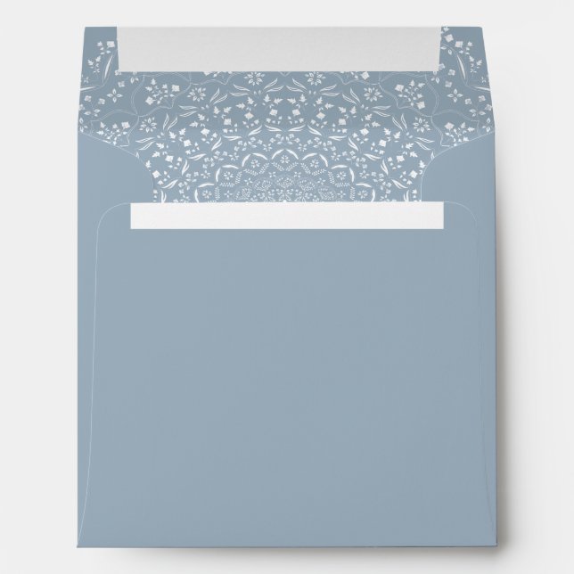 Enveloppe Carré Dusty Blue Mandala (Dos (Bas))