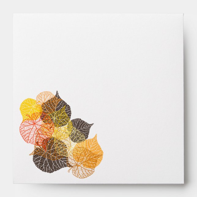 Enveloppe Carré feuille de l'automne doré (Devant)