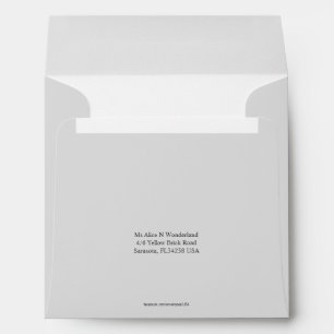 Enveloppe Carré Light Grey Adresse de retour