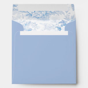 Enveloppe carré mariage de la chinoiserie bleu cla