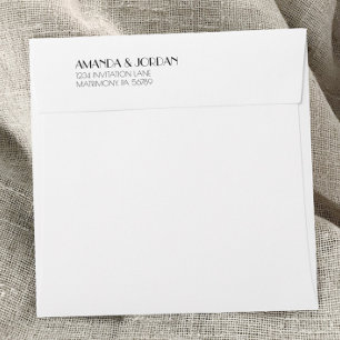 Enveloppe Carré Mariage minimaliste Art déco moderne