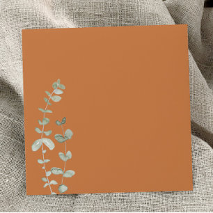 Enveloppe Carré Mariage Terracotta Eucalyptus Deco