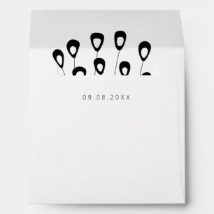 Enveloppe Carré moderne de mariage de plume stylisée de pa