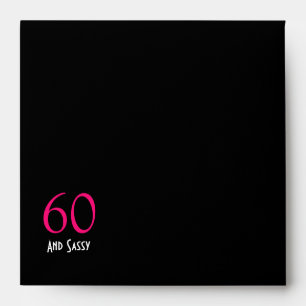 Enveloppe Carré noir 60 et adresse Sassy/Return