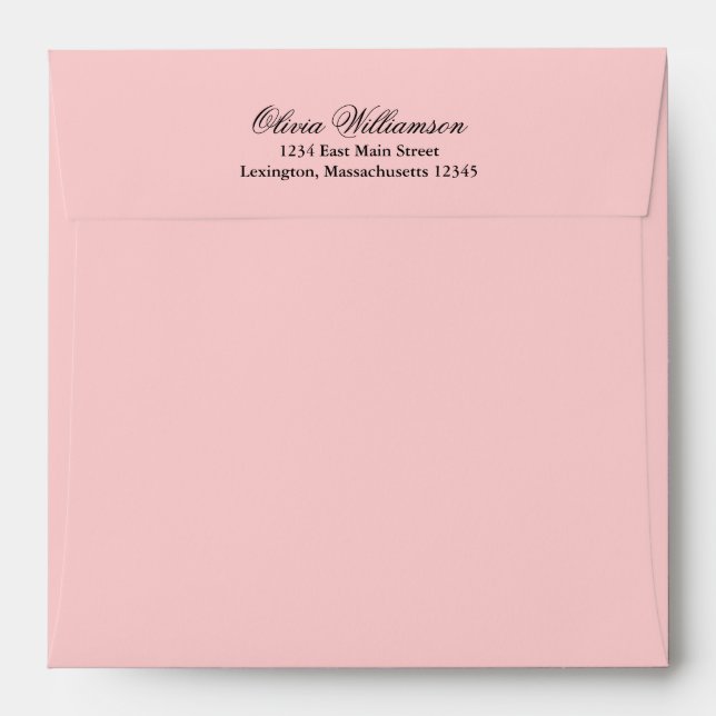 Enveloppe Carré noir rose à livraison spéciale (Dos (Haut rabat))