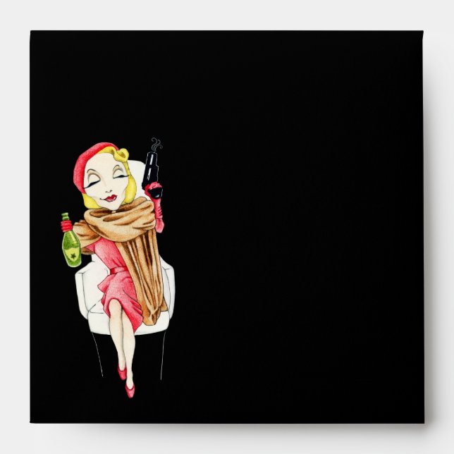 Enveloppe Carré noire Fatale (Devant)