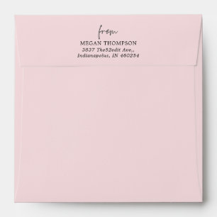 Enveloppe Carré préadressé rose pâle