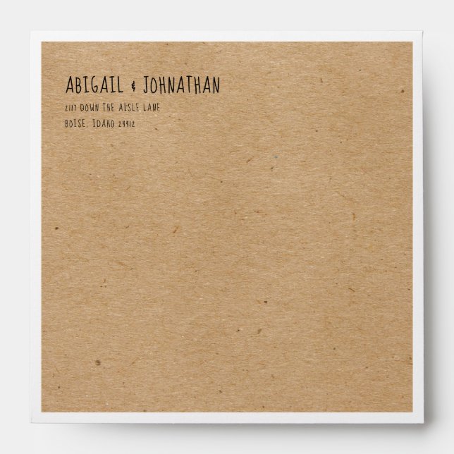 Enveloppe Carré simple rustique (Devant)