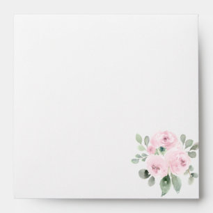 Enveloppe Carré végétale rose