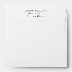 Enveloppe Carré White Plain Simple Adresse de retour