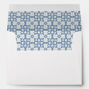 Enveloppe Carreaux de feuilles de houx de Noël et de pétales