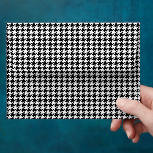 Enveloppe Carreaux Noir et Blanc à Motif Pied-de-Poule