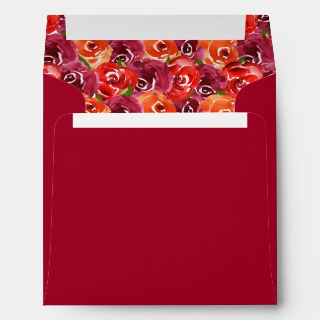 Enveloppe carrée collage floral aquarelle (Dos (Bas))