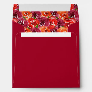 Enveloppe carrée en collage floral aquarelle