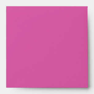 Enveloppe carrée en damas rose chaud