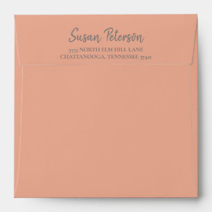 Enveloppe Carrée Florale Aquarelle Rose Pêche