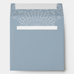 Enveloppe carrée mandala bleu poussiéreux