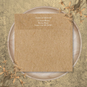 Enveloppe carrée simple rustique Kraft avec adress