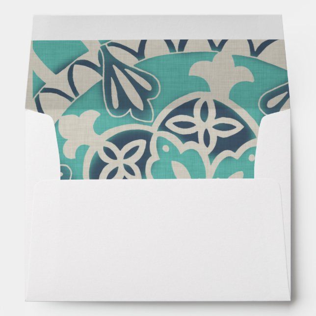 Enveloppe Carrelage Batik Bleu I (Dos (Bas))