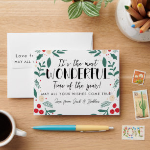 Enveloppe carte à gratter de noël Loterie Billet Mariage