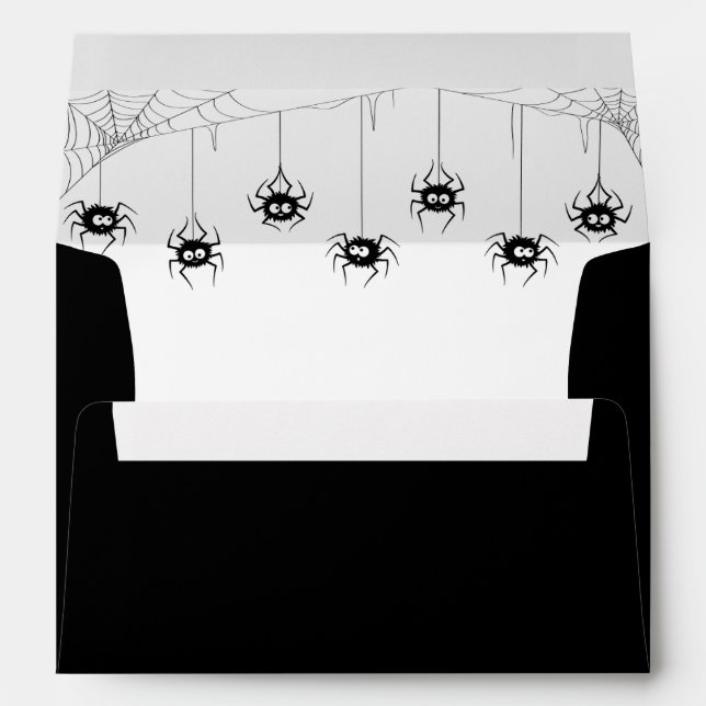 Enveloppe carte Araignées d'Halloween (Dos (Bas))