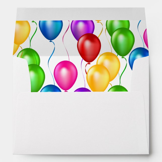 Enveloppe carte - Ballons d'anniversaire (Dos (Bas))