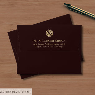 Enveloppe Carte Blog Burgundy Gold Custom