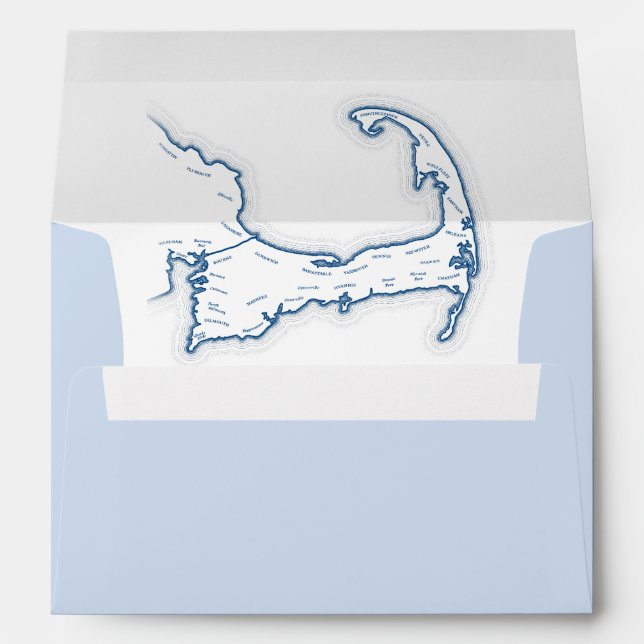 Enveloppe Carte Cape Cod Mariage bleu clair (Dos (Bas))