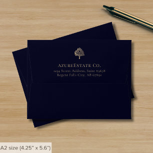 Enveloppe Carte d'adresse de retour bleu marine