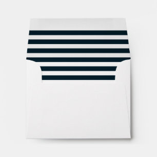 Enveloppe Carte d'adresse de retour marine et blanche