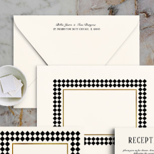 Enveloppe Carte de contrôle en noir et blanc - Adresse de re