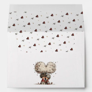 Enveloppe Carte de la Saint-Valentin romantique et ludique