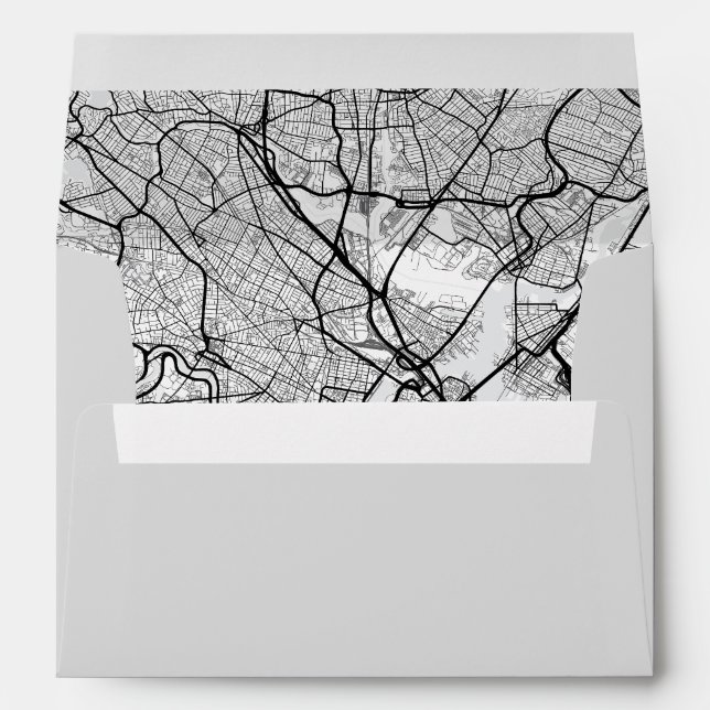 Enveloppe Carte de la ville de Boston (Dos (Bas))