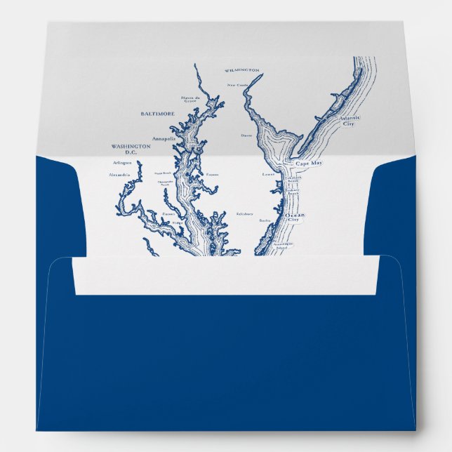 Enveloppe Carte de mariage de destination de la baie Chesape (Dos (Bas))