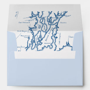 Enveloppe Carte de Newport Rhode Island Mariage bleu clair