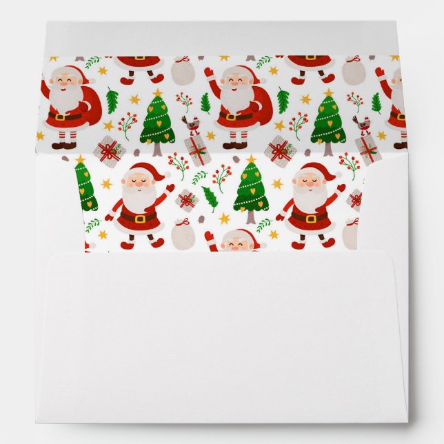 Enveloppe Carte de Noël Motif du Père Noël (Dos (Bas))