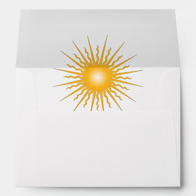 Enveloppe Carte de note de nom de rayons de soleil (Dos (Bas))