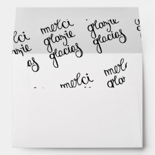 Enveloppe Carte de remerciements Mariage Merci
