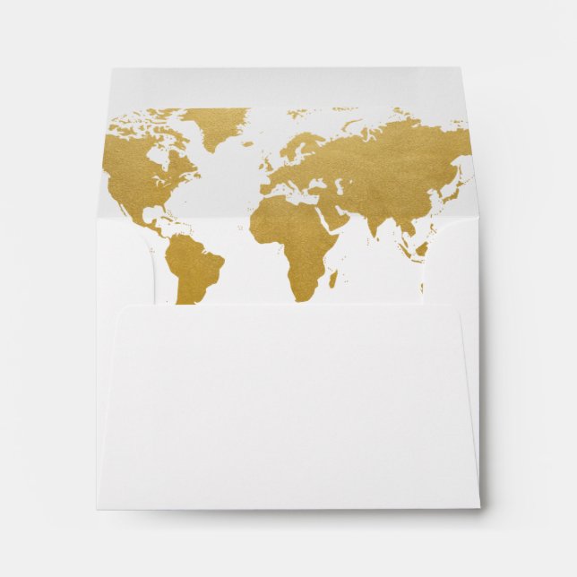 Enveloppe Carte de réponse Gold World Carte RSVP (Dos (Bas))