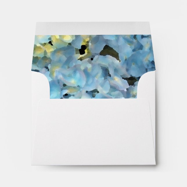 Enveloppe Carte de réponse RSVP Blue Hydrangea Wedding (Dos (Bas))