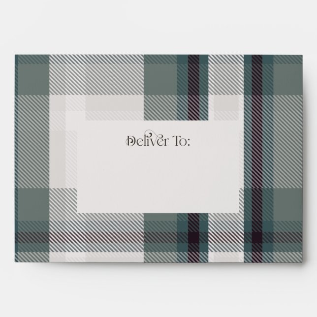 Enveloppe Carte de vacances de Noël Plaid Extérieur (Devant)