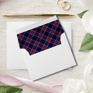 Enveloppe Carte de vacances Plaid Photo Buffalo Rouge et Ble