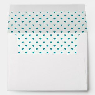Enveloppe Carte de voeux A7/Coeurs Turquoises