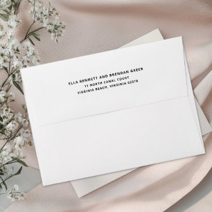 Enveloppe Carte d'invitation de mariage blanc avec adresse d