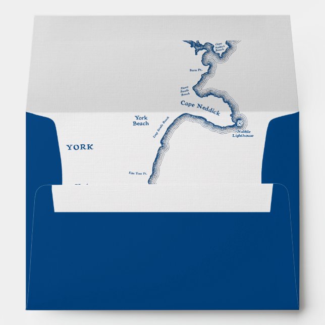 Enveloppe Carte du Maine de York Mariage bleu marine (Dos (Bas))