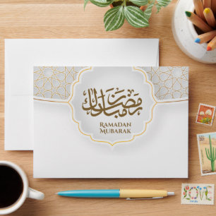 Enveloppe Carte Eid Mubarak avec Masjid