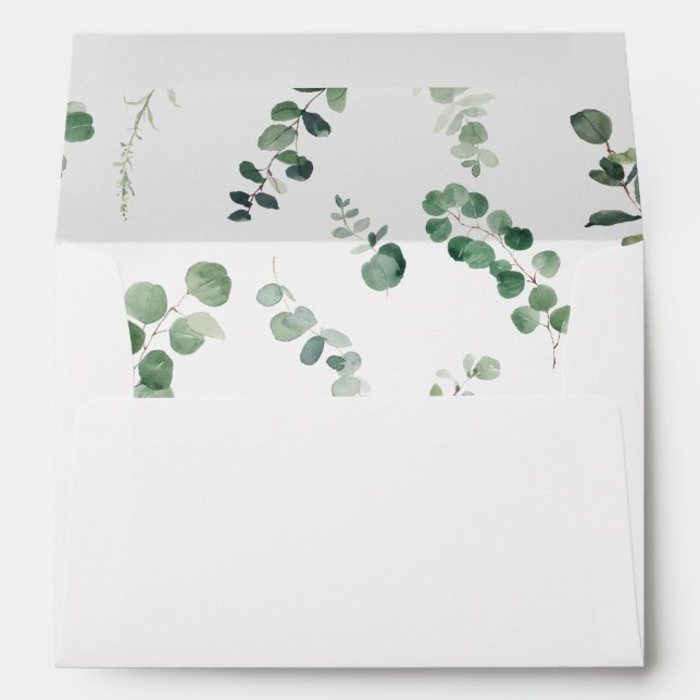 Enveloppe Carte Eléphant Vert Cute Eucalyptus 5x7 A7 (Dos (Bas))