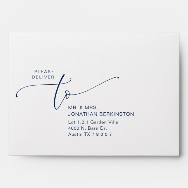Enveloppe Carte Faire-part de mariage romantique moderne (Devant)