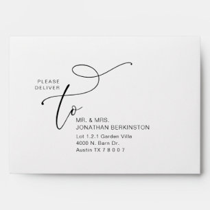 Enveloppe Carte Faire-part de mariage romantique moderne